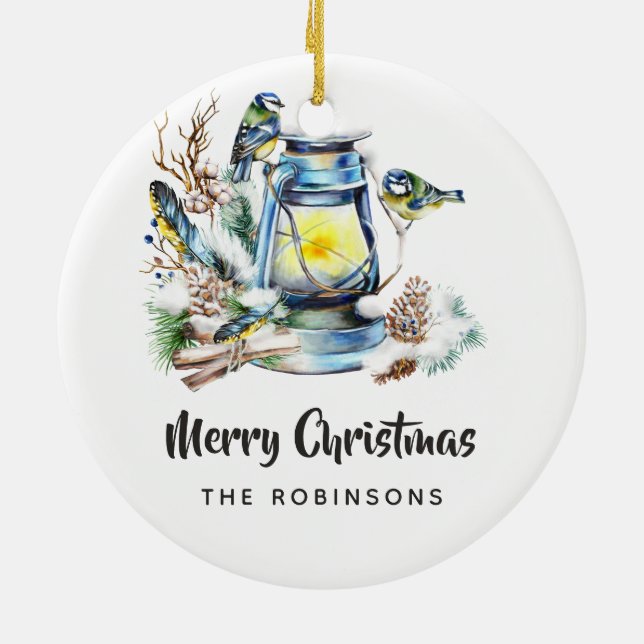 Weihnachtsgebirge Foto Keramik Ornament (Hinten)