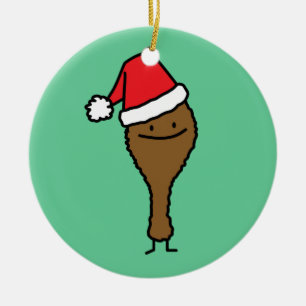 Weihnachtsgebratenes Hühnerbein Keramik Ornament