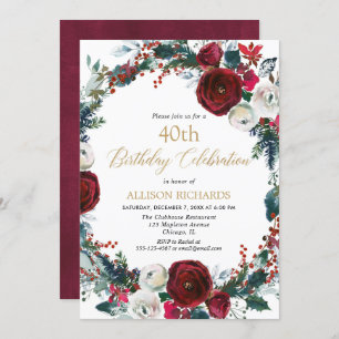 Weihnachtsgeburt Bordeaux elegant Einladung