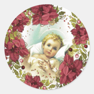 WeihnachtsGeburt Christis-Baby-Jesus-mit Runder Aufkleber