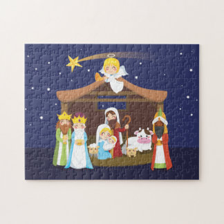 WeihnachtsGeburt Christis-Szene Puzzle