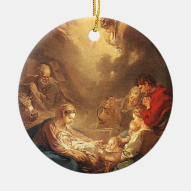 WeihnachtsGeburt Christis-Szenen-Verehrung der Keramikornament (Vorne)