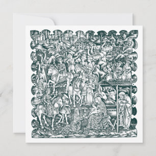 Weihnachtsgeburt Renaissance-Holzstich Feiertagskarte