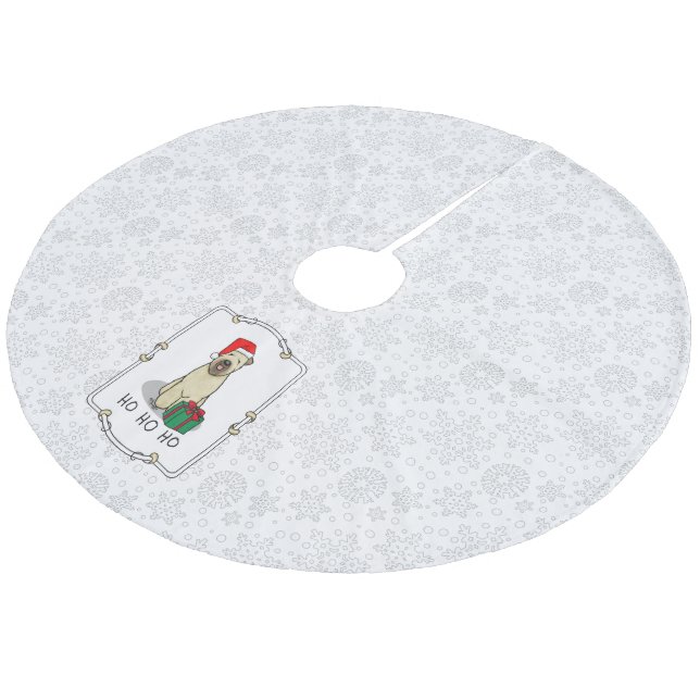 Weihnachtsgeburt (Weiß 1b2) Niedlich Fleece Weihnachtsbaumdecke (Schrägansicht)