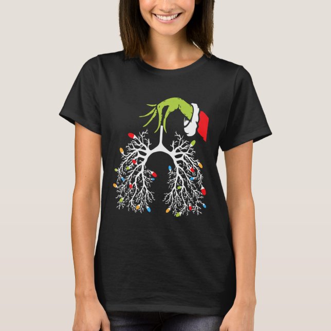 Weihnachtsgeburten Lung Xmas Lights Funny Pulmonol T-Shirt (Vorderseite)