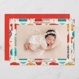 Weihnachtsgeburtsanktionen für Foto Feiertagskarte