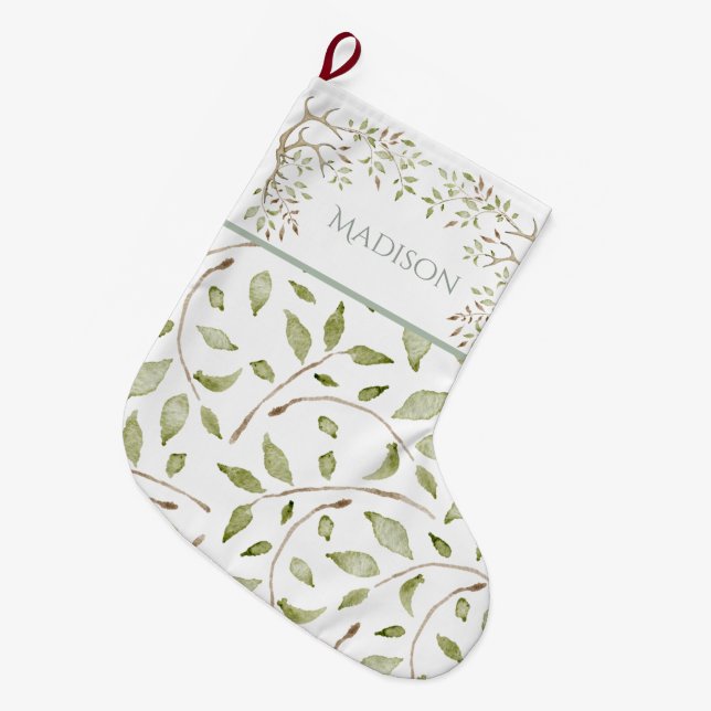 Weihnachtsgeburtsbezeichnung für Aquarellen Großer Weihnachtsstrumpf (Vorderansicht (hängend))