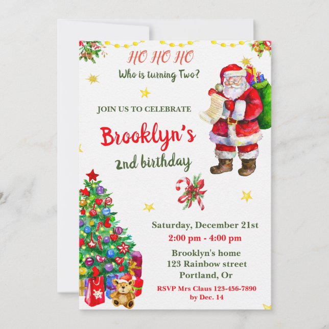 Weihnachtsgeburtseinladung Weihnachtsfest Party Einladung (Vorderseite)