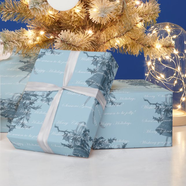 Weihnachtsgeburtspasseln blau-neutral geschenkpapier (Feiertage)