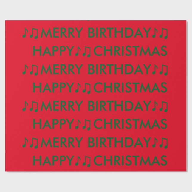 Weihnachtsgeburtstag Geschenkpapier (Flach)