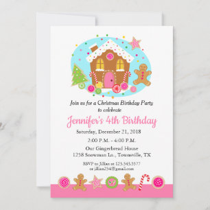 Weihnachtsgeburtstags-Einladung zum Lebkuchenfest Einladung
