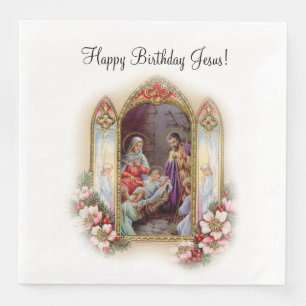 Weihnachtsgeburtstags-Party-Feier für Jesus Serviette