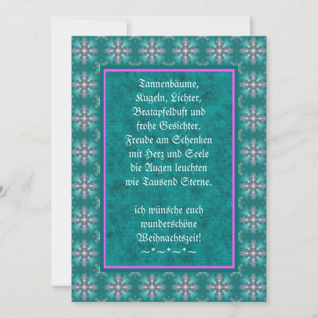 Weihnachtsgedicht Deutsch , Text hinzufügen Karte (Vorderseite)