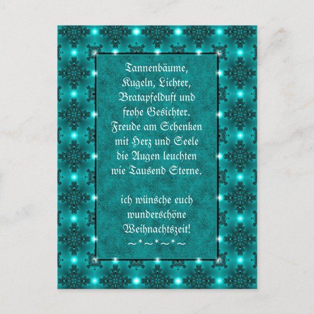 Weihnachtsgedicht Deutsch , Text hinzufügen Postkarte (Vorderseite)