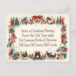 Weihnachtsgedicht im Vintage-Stil Weihnachtspostka Feiertagspostkarte