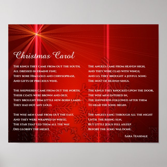 Weihnachtsgedicht über Jesus Poster (Vorne)
