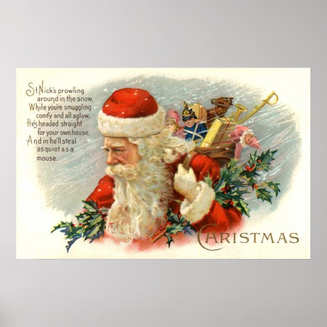 Weihnachtsgedicht Weihnachtsgestalterposter Poster (Vorne)