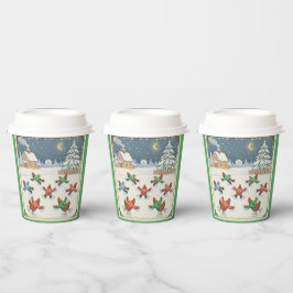 Weihnachtsgeflügel in Bewegung, Papiertassen Pappbecher