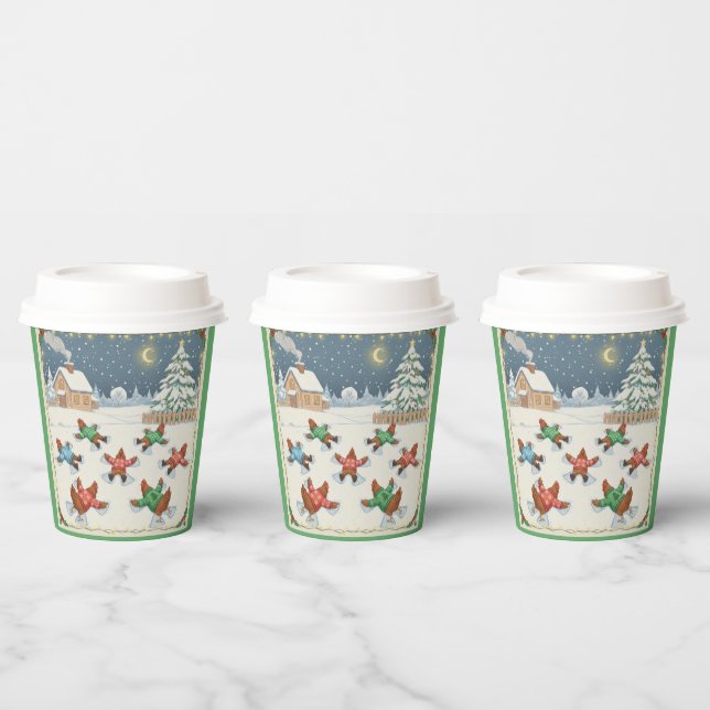 Weihnachtsgeflügel in Bewegung, Papiertassen Pappbecher (Multi)