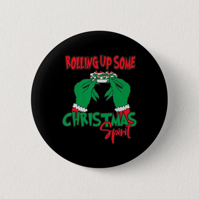 Weihnachtsgeist aufrollen - Feierabend Button (Vorderseite)