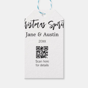 Weihnachtsgeist Ehepaar Name QR Scan Datum Geschenkanhänger