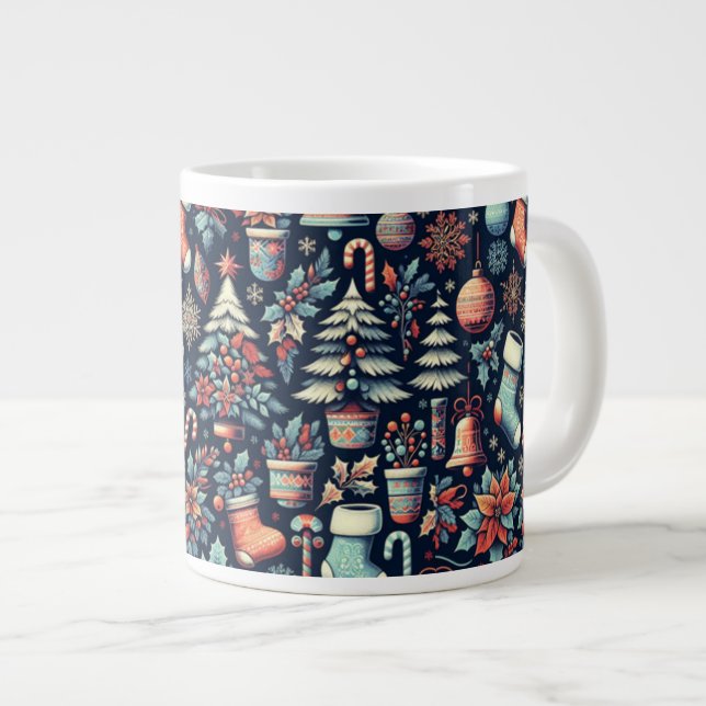 Weihnachtsgeist Jumbo-Tasse (Vorderseite Rechts)