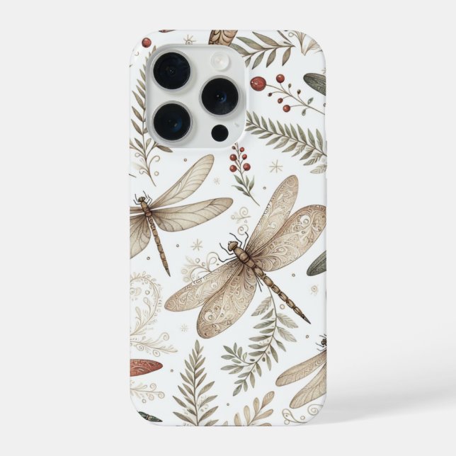 Weihnachtsgeist Libellen iPhone Hülle (Rückseite)