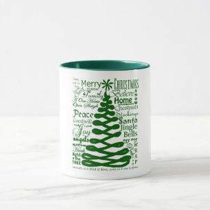 Weihnachtsgeister Abstrakter Baum mit Text-Typogra Tasse