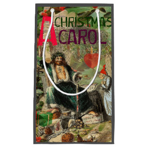 Weihnachtsgeister Gegenwart Illustration Scrooge Kleine Geschenktüte