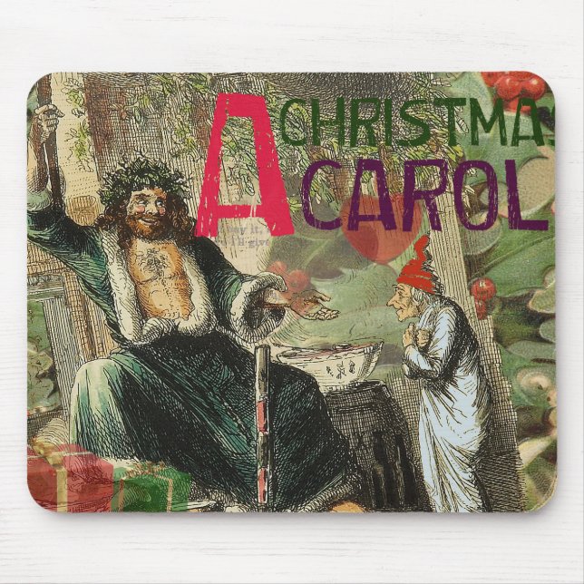 Weihnachtsgeister Gegenwart Illustration Scrooge Mousepad (Vorne)