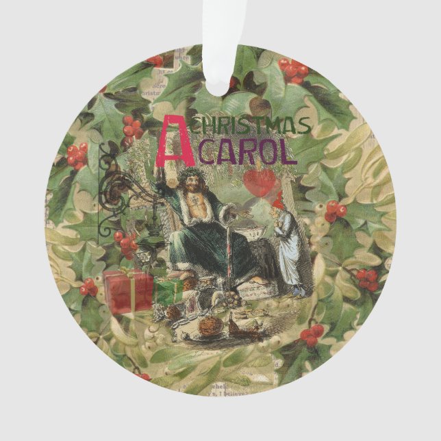 Weihnachtsgeister Gegenwart Illustration Scrooge Ornament (Vorderseite)