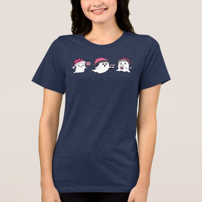 Weihnachtsgeister Tri-Blend Shirt (Vorderseite)
