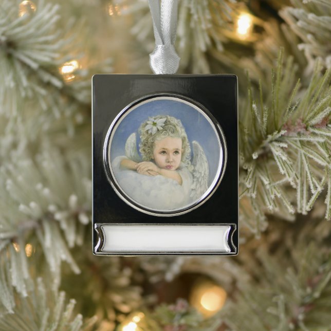 Weihnachtsgel Banner-Ornament Silber (Baum)