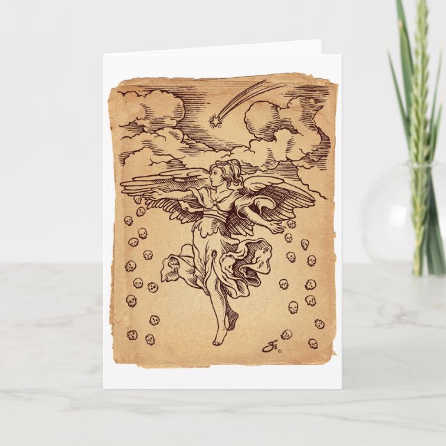 Weihnachtsgel der Todeskarte Feiertagskarte (Vorderseite)