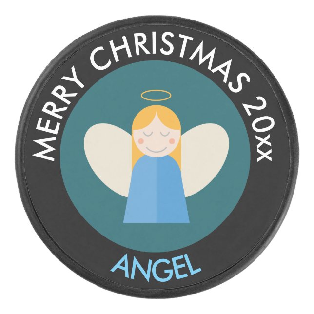 Weihnachtsgel Eishockey Puck (Vorderseite)