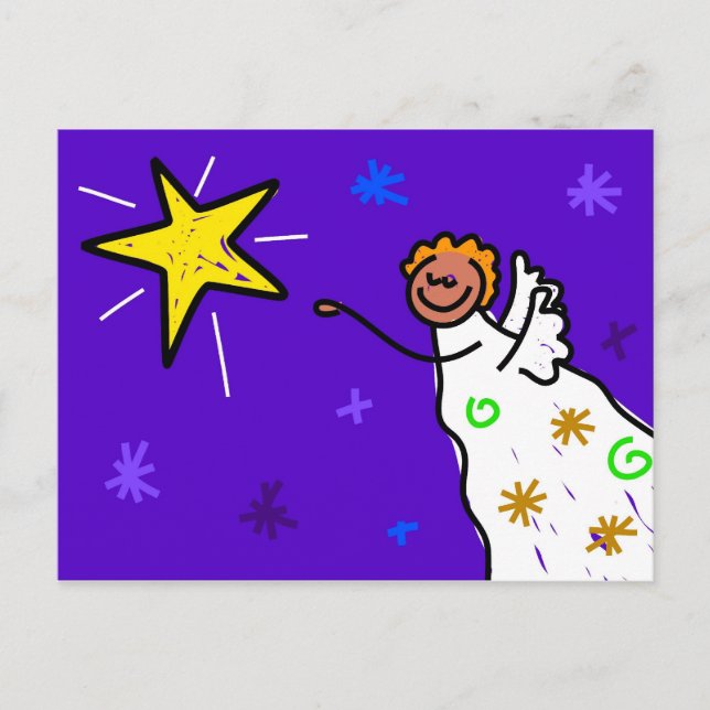 Weihnachtsgel Feiertagspostkarte (Vorderseite)