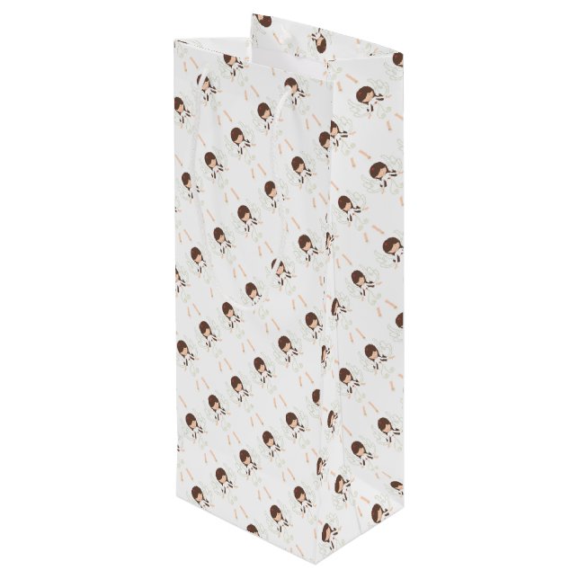 Weihnachtsgel Geschenktüte Für Weinflaschen (Rückseite Schrägansicht)