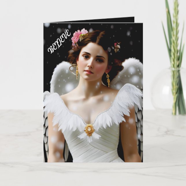 Weihnachtsgel im Schnee Feiertagskarte (Vorderseite)