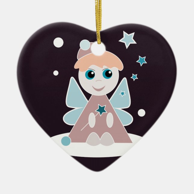 Weihnachtsgel Keramik Ornament (Vorne)