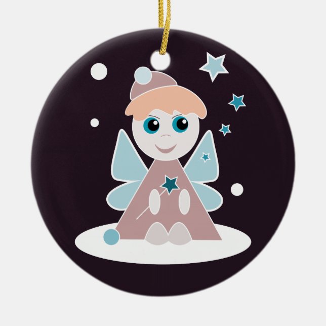 Weihnachtsgel Keramikornament (Vorne)