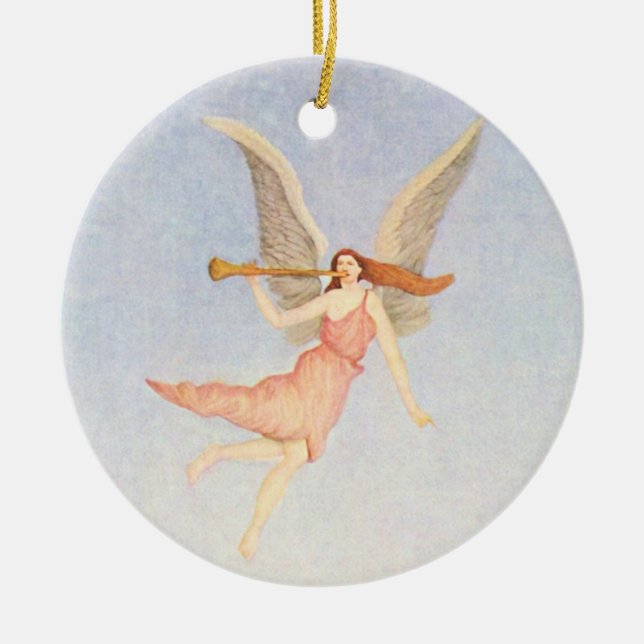Weihnachtsgel Keramikornament (Vorne)