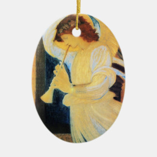 Weihnachtsgel Keramikornament