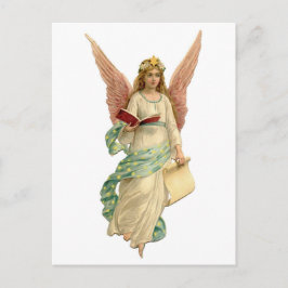 Weihnachtsgel mit Buch Feiertagspostkarte