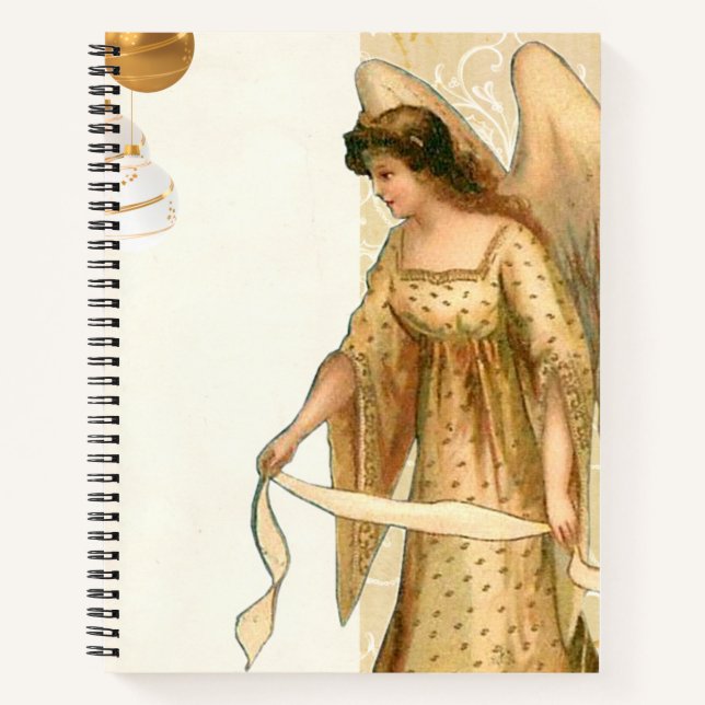 Weihnachtsgel & Ornamente Notizbuch (Vorderseite)