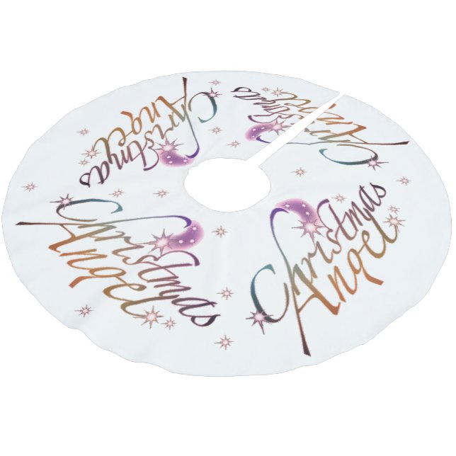 Weihnachtsgel Polyester Weihnachtsbaumdecke (Schrägansicht)