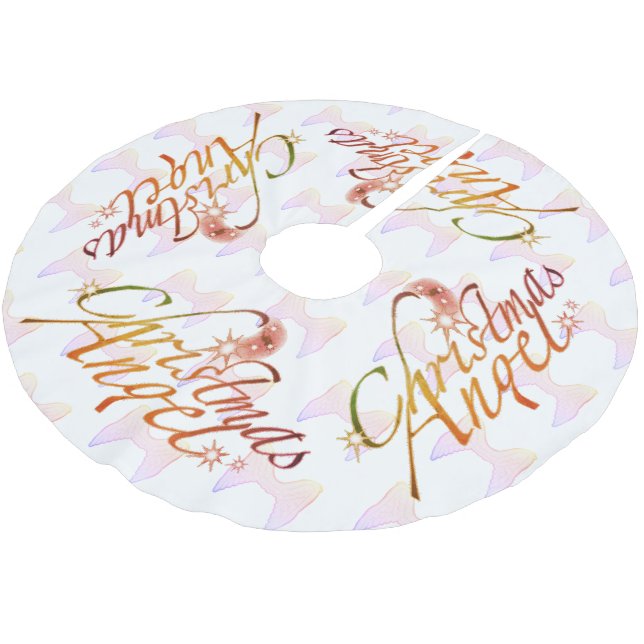 Weihnachtsgel Polyester Weihnachtsbaumdecke (Schrägansicht)