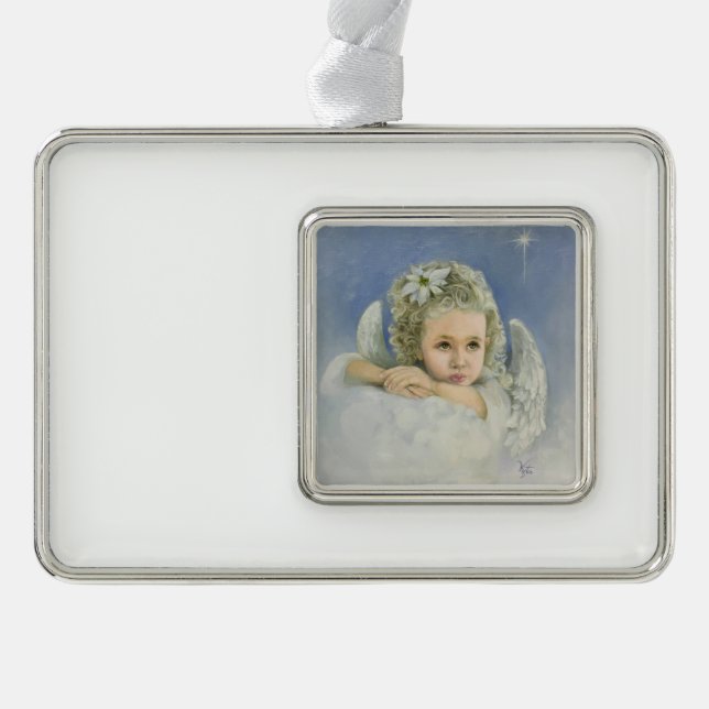 Weihnachtsgel Rahmen-Ornament Silber (Vorderseite)