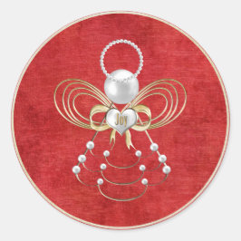 Weihnachtsgel - Rot Runder Aufkleber