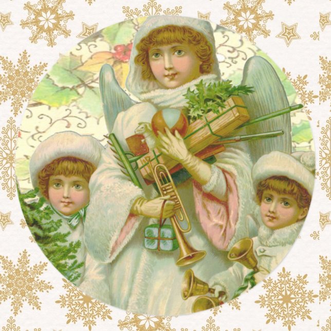 Weihnachtsgel Runder Aufkleber (Von Creator hochgeladen)