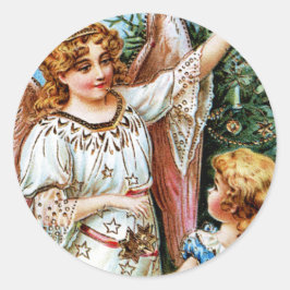 Weihnachtsgel Runder Aufkleber